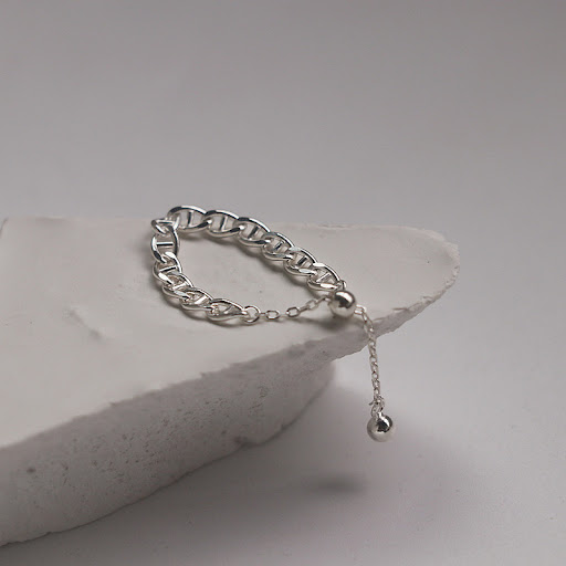 Title 1, Sterling silver chain pulled ring for girls, co...