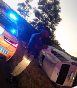 The taxi, which had been carrying 15 people, was found lying on its side on the N12 near Diepkloof, Soweto. 