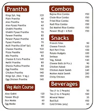 Parantha King menu 2