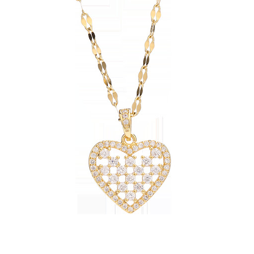 Title 3, Heart Clavicle Chain Womens Geometric Necklace...
