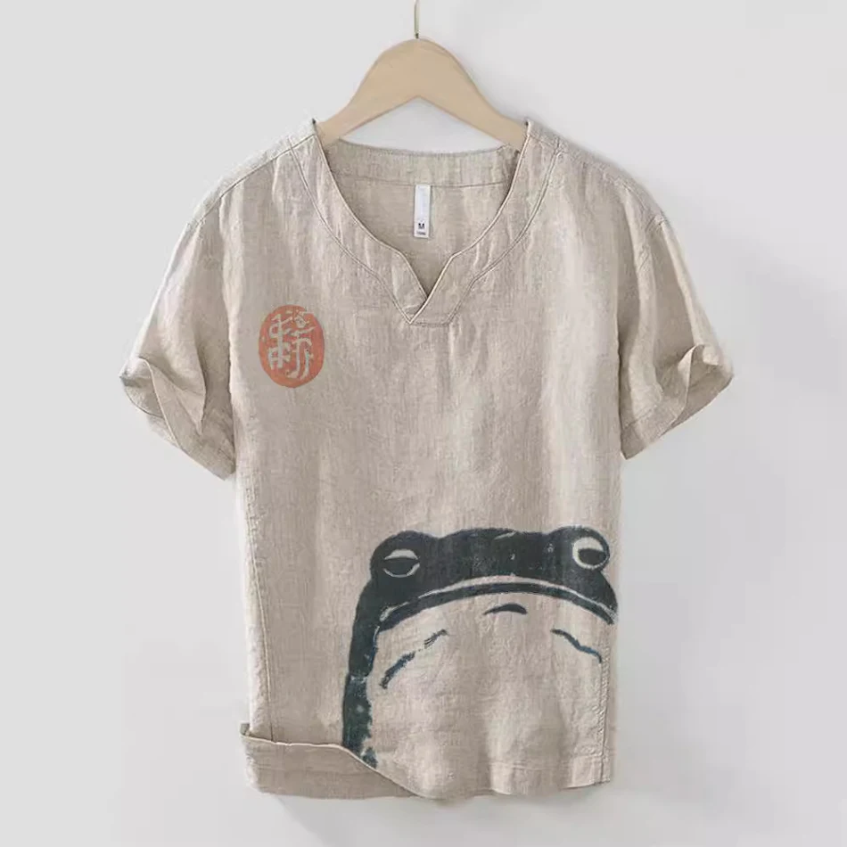 Camiseta Masculina Gola V Solta Manga Curta Estilosa. Conforto e Estilo para o Seu Dia a Dia. Perfeita para o Verão.