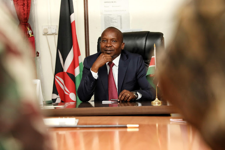 Interior Cabinet Secretary Kithure Kindiki during a meeting with Kericho County Security Management Team in Kericho on March 18, 2024