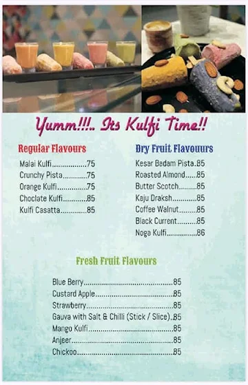 Kulfees & More menu 