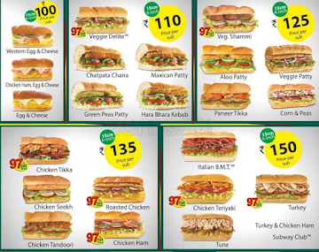 Subway menu 