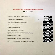 Atharva’s Chicken Shawarma menu 2