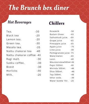 The Brunch Box Diner menu 