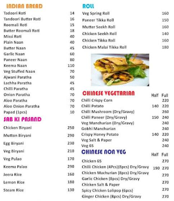 Raj 31 BBQ Restaurant menu 