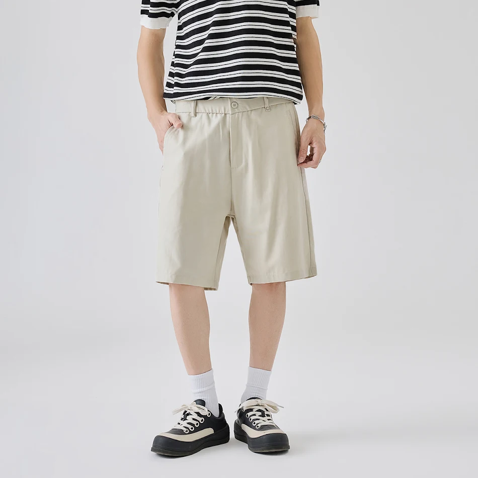 Lyocell Casual Shorts Men's Summer Wear High Grade Breathable Lightweight Comfortable Perfect for Hot Weather Stylish an