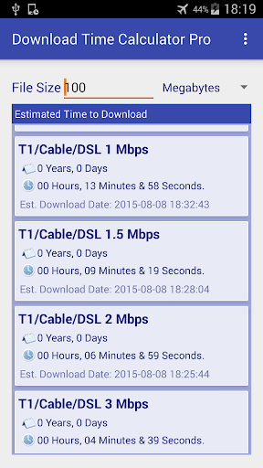 Download Time Calculator