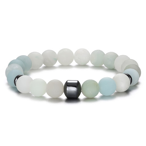 Title 4, 8mm Tiger Eye Rock Bead Stretch Bracelet with M...