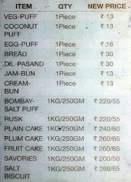 New Balaji Bakery menu 1