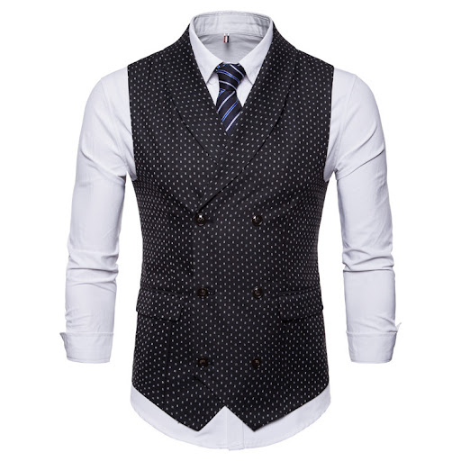 Title 5, Mens polka dot slim waistcoat, a stylish addit...
