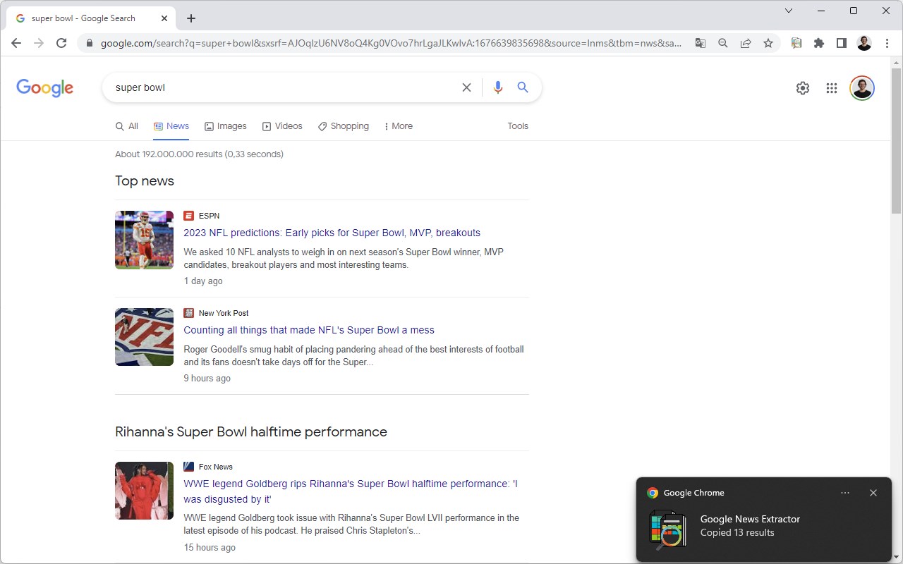 Google News Extractor by searchanalyzer Preview image 0