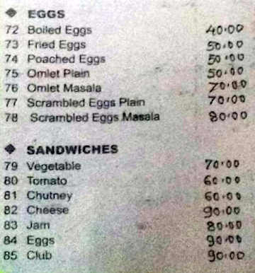 Hotel Shreyas menu 