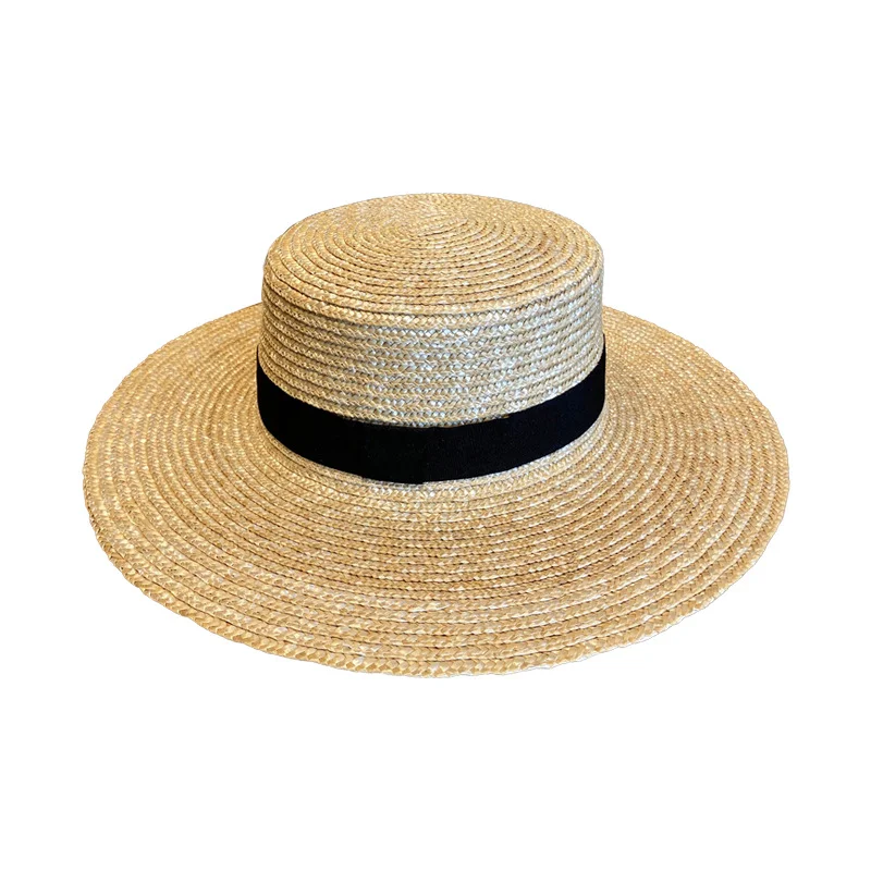 Gewebter Raffia Strohhut Damen Sonnenschutz Sonnensegel Leichter, atmungsaktiver Hut für Strand, Urlaub und Alltag