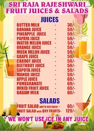 Sri Raja Rajeswari Fruit Juices & Salads menu 1