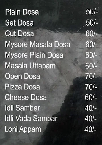Dakshin Davangiri Dosa menu 