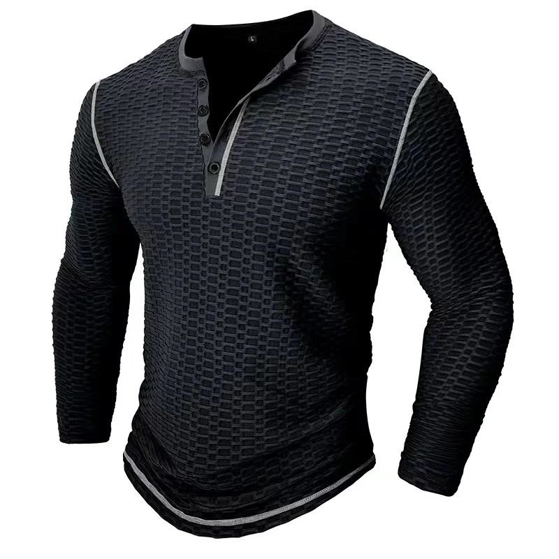Maglia a maniche lunghe da uomo, ideale per ogni occasione. Comoda, versatile e alla moda, perfetta per un look casual o elegante.