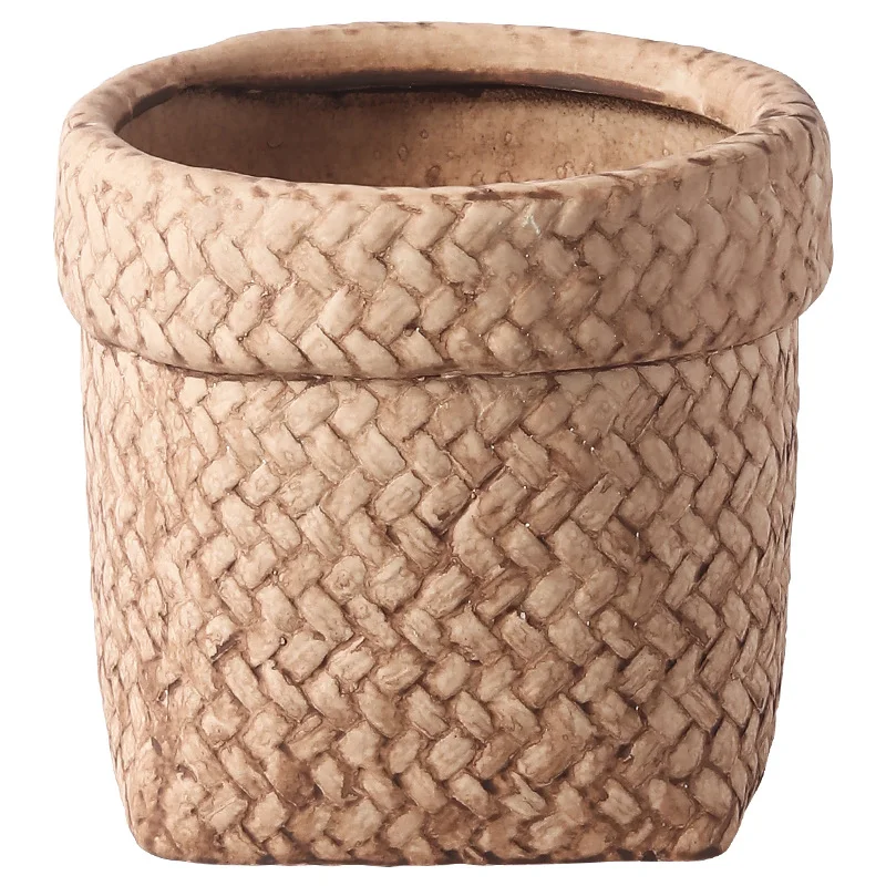 Title 8, Nordic Flower Pot Ceramic Antique Sack Round Cu...