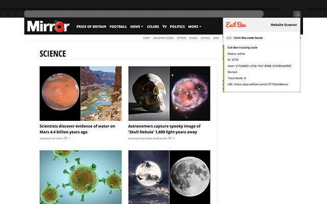 Exit Bee Scanner chrome extension