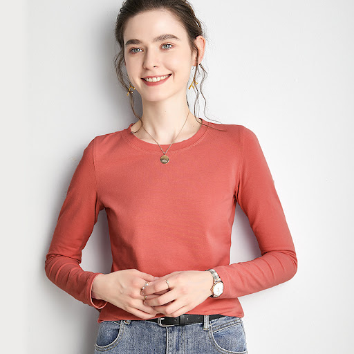 Title 4, Base Shirt Round Neck T-shirt Loose Solid Color...