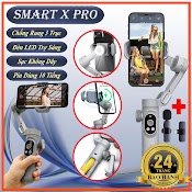 Gymbal Điện Thoại Smart X Pro - Tích Hợp Sạc Không Dây - Pin 3200 Mah, Gậy Quay Phim Chống Rung Hỗ Trợ Lên Tới 14Pro Max