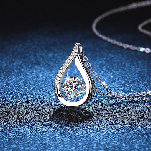 Title 1, Pendant Smart Water Drop Diamond Necklace, a st...