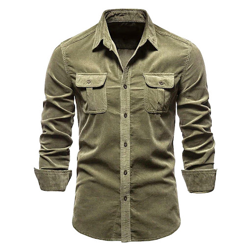Title 10, Japanese Corduroy Mens Business Slim Casual Sh...