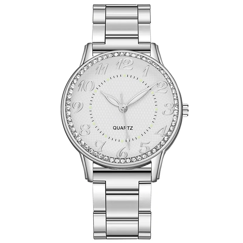Reloj casual de cuarzo luminoso con diamantes incrustados para uso diario Elegancia y brillo para complementar cualquier atuendo Confort y estilo