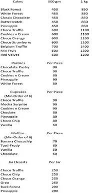 Cake Boutique menu 1