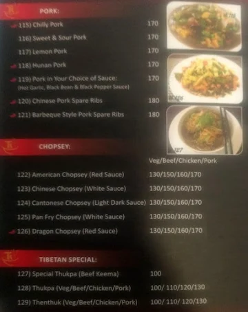 Tenzin Kitchen menu 