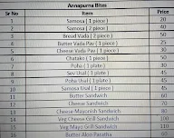 Annapurna Bites menu 2