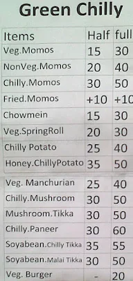 Green Chilli menu 1