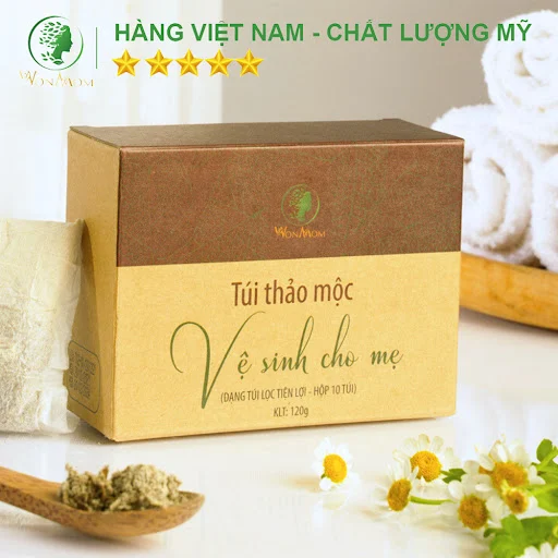 Bộ chăm sóc mẹ là siêu nhân, khử mùi và phục hồi năng lượng cho mẹ sau sinh Wonmom ( 1 hộp lá xông - 1 hộp túi thảo mộc vệ sinh vùng kín cho mẹ )