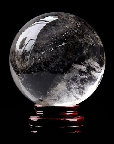 Natuurlijke witte kristallen bol, r - 1