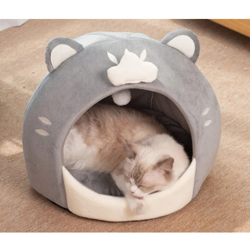 40x40cm Soft Semi-enclosed Indoor Cats Cave Warm Kennel for Small Dogs Cats Deep Sleep Pets Accessories Cat House Cat B