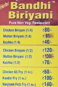 Bandhi Biriyani menu 1