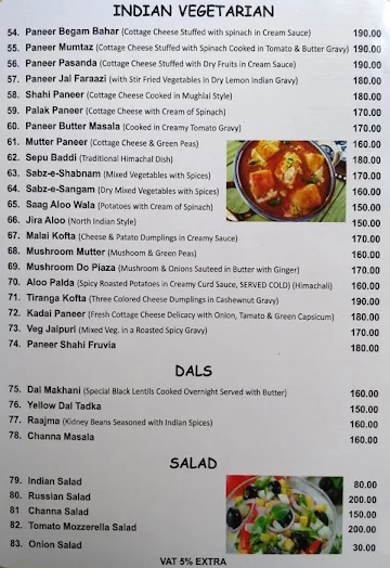 Mayur Restaurant menu 