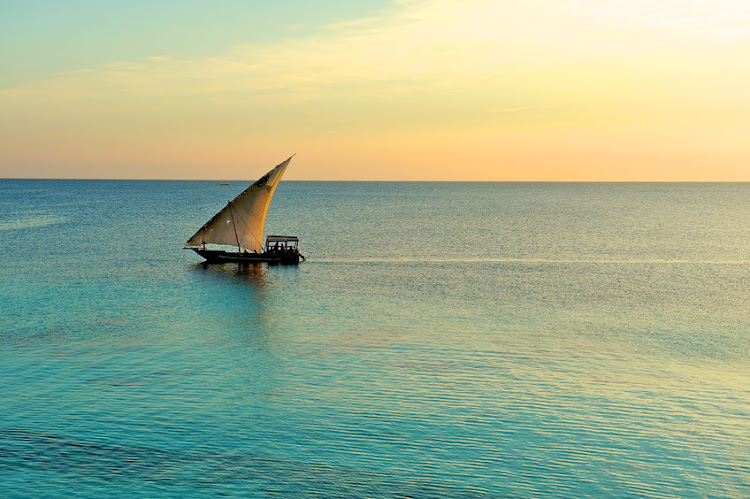 Local fishermen in a dhow in Tanzania