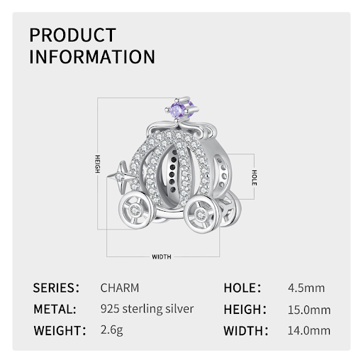 Title 3, Pumpkin Car Beads Christmas Series 925 Silver Z...