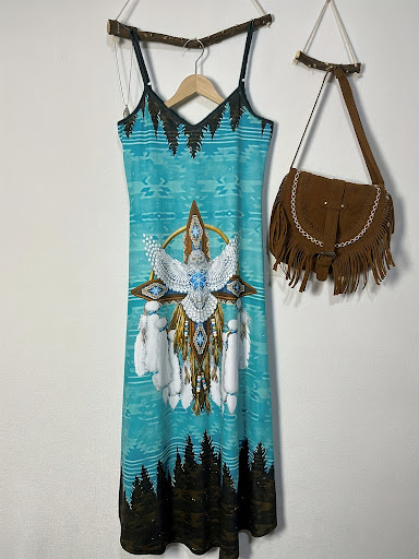 Title 3, Female Fashion Western Style V-neck Printing Dress