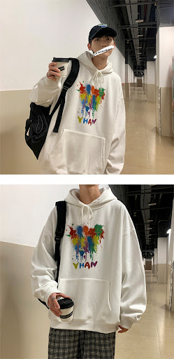 Title 5, Hooded Versatile Loose Retro Handsome Sweater C...