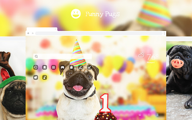 Funny Pugs - Amusing Dog & Puppy HD Theme