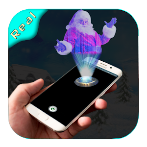Real Santa Hologram 3D Joke logo