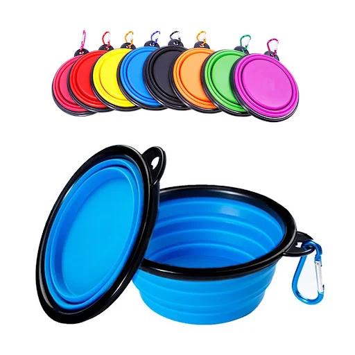 Silicone world 350ml Collapsible Dog Pet Folding Silicone Bowl Outdoor Travel Portable Puppy Food Container Feeder Dish 