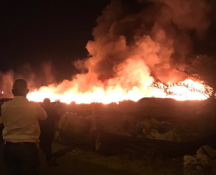 Over 200 shacks and around 900 people were left homeless when a fire swept through an informal settlement in Kempton Park on Monday evening.