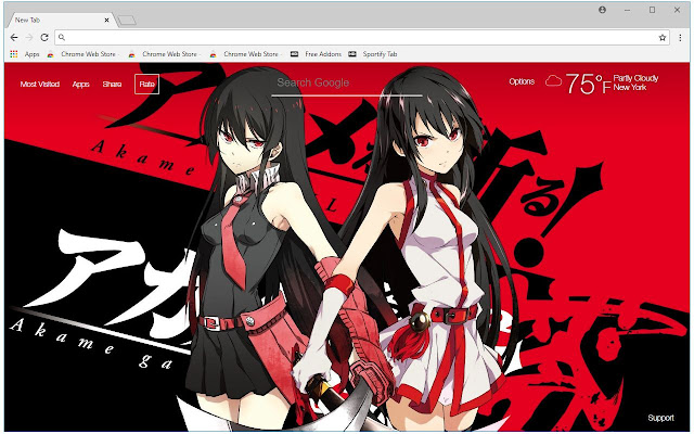 Akame Ga Kill Anime Hd Wallpaper New Tab Free Addons