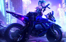 Cyberpunk Girls on Motorcycle New Tab small promo image