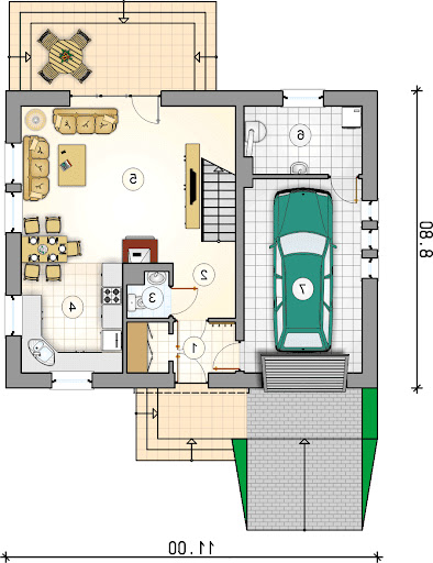 Compact House - Rzut parteru