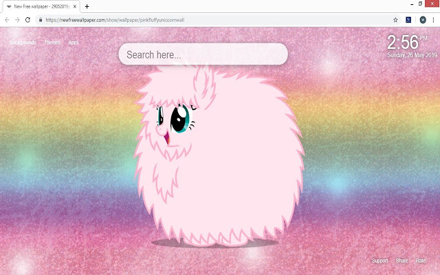 Pink Fluffy Unicorn new tab theme